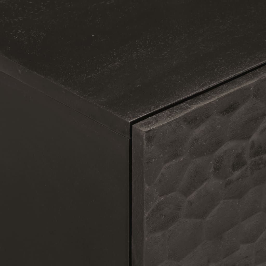 Nachttisch Schwarz 40x33x46 cm Massivholz Mango